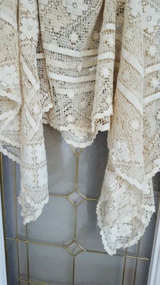 Vintage Lace Table Cloth 55  X 72  Approx Rectangle Cream