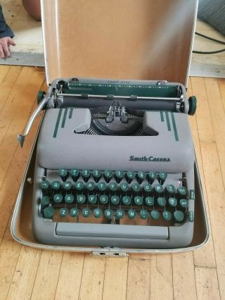 1954 Smith Corona Silent Green Keys Portable Typewriter