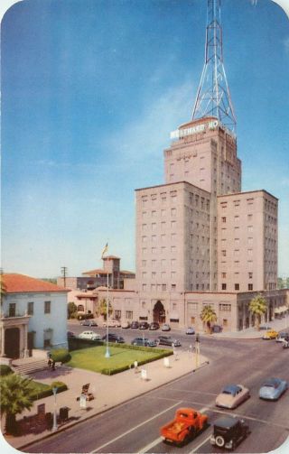 Vintage Chrome Postcard Route 66 Hotel Westward Ho & Tv Station Kpho Phoenix Az