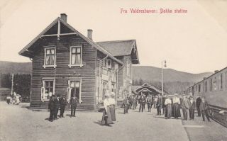 Vintage Postcard Of Dokka,  Norway Railroad Station Depot