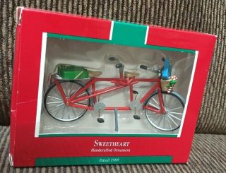 Hallmark Sweetheart Tandem Bicycle 1989 Handcrafted Ornament