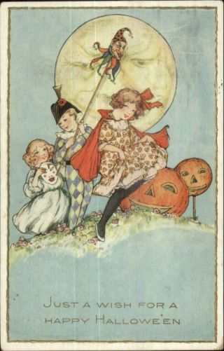 Halloween Children Play - Man In The Moon Whitney C1915 Postcard