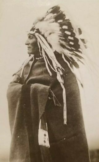 Real Photo Postcard Of Native American Indian Blackfeet Indians.