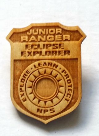 National Park Service Junior Ranger Badge Eclipse Wooden - Nps