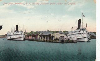 Providence,  Ri,  Fox Point W.  Providence Line Pier W.  Streamers Pilgrim & Rhode Islan