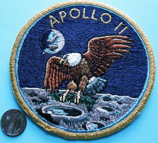 Nasa Ab Emblem Patch Vtg Apollo 11 - Eagle On Moon - 4 "