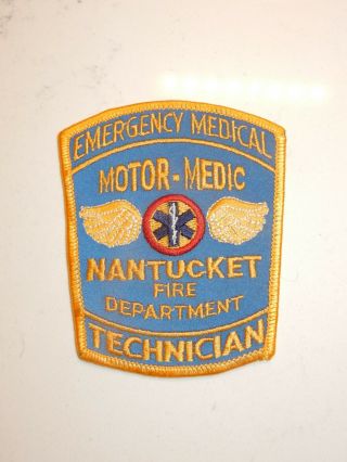 Rare Reflective Nantucket,  Ma Motor Medic Motorcycle Fire Dept.  Patch