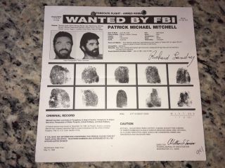 Paddy Mitchell Leader Of Infamous " Stopwatch Gang " Fbi Wanted Poster Pls Offer
