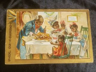 Antique Thanksgiving Postcard Black Americana Thanksgiving Joys