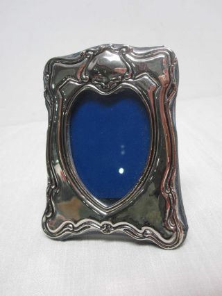 Vintage Sterling Silver 2 " X 3 " Standing Picture Frame Total Size 3.  5 " X 4.  75 "