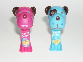 2018 Happy Easter Barky Brown Mini Pez Set - Glitter Heads