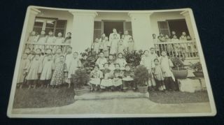 Rare Chinese Cabinet Card Photograph Chinese School,  Missionary,  Children - China