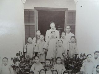 RARE CHINESE CABINET CARD PHOTOGRAPH CHINESE SCHOOL,  MISSIONARY,  CHILDREN - CHINA 2