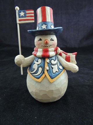 Jim Shore Figurine Stars & Stripes In All Seasons Patriotic Snowman 2013 4034275