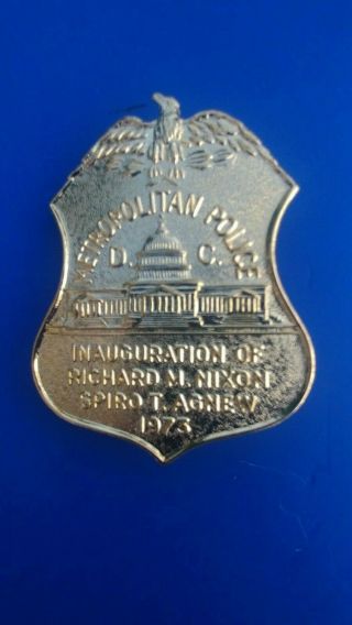 6 President Richard Nixon Inauguration Items; Police Badge,  Inaugural Medal,  etc 2