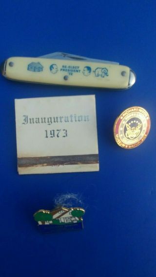 6 President Richard Nixon Inauguration Items; Police Badge,  Inaugural Medal,  etc 5