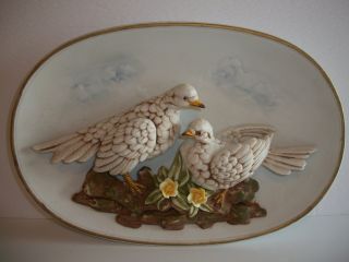 Morning Dove 3d Hand Painted Bisque Wall Plate Lenwile China Ardalt Japan