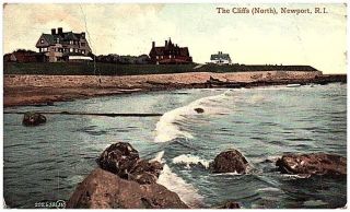 1909 Postcard View Of The Cliffs North Newport Rhode Island Ri Postally