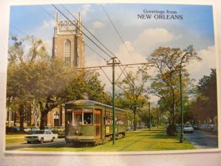 Collectible Postcard Of Orleans St.  Charles Street Car