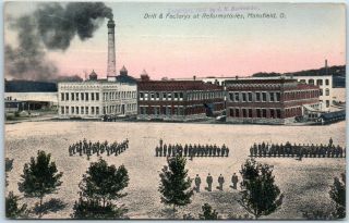 Mansfield Ohio Postcard Drill & Factories Reformatories Prison Hand - Colored 1909