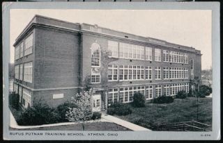 Athens Oh Ohio Rufus Putnam Training School Vintage B&w Clear View Postcard Old