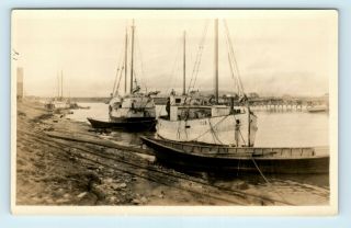 Nome,  Ak - Scarce Early 1900s Snake River Fishing Boats & Wood Bridge Photo Rppc