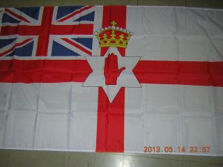 British Empire Flag Northern Ireland Ensign 1953 - 1972 Irish Red Hand 3ftx5ft Gb