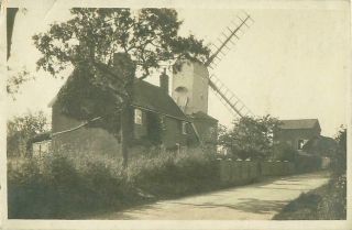 Rp Dennington Post Mill Windmill Real Photo Framlingham Suffolk 1923