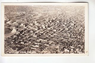 Real Photo Postcard Aerial View Of Spokane Wa