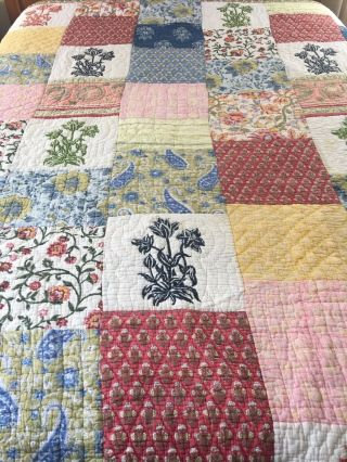 Gorgeous Hand Quilted Patchwork Quilt King Size 110 " X 93 "