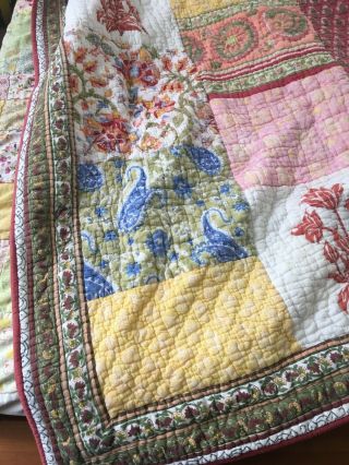 GORGEOUS HAND QUILTED PATCHWORK QUILT KING SIZE 110 