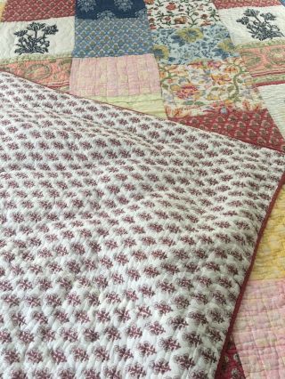 GORGEOUS HAND QUILTED PATCHWORK QUILT KING SIZE 110 