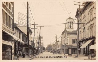 Frederick Maryland North Market St Real Photo Vintage Postcard Jg236825