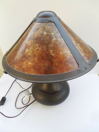 Mica Lamp Company Arts Crafts Onion Copper Desk Table Lamp