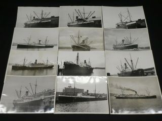 12 X B&w Photographs 5x7 Alaska Steamship Co.  & Transport Co.  Mixed Cargo Ships