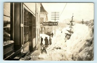 Cordova,  Ak - Scarce 1900s Ea Hegg Snow Storm Street Scene Rppc - Northern Sign