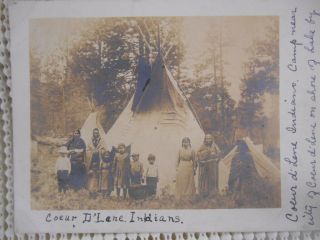 1907 RPPC Coeur d ' Alene Idaho INDIANS Teepee Camp Post Card 3