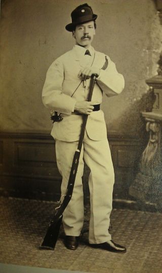 1870s San Francisco Scout ? Sharp Shooter? Foehl & Plate Rifle Cabinet Gun Photo