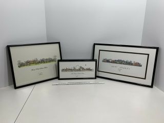 3 Different John Pils Prints St.  Louis,  St.  Charles And Forest Park,