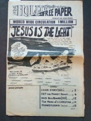 Hollywood Paper Jesus People Hippies Christian 1970s Groovy Religious