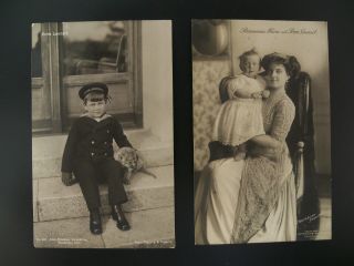 2 Rppc Postcards Grand Duchess Maria Pavlovna & Lennart Imperial Russian Family