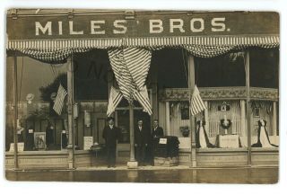 Rppc Miles Bros Store Exterior Corydon Ia Vintage Iowa Real Photo Postcard