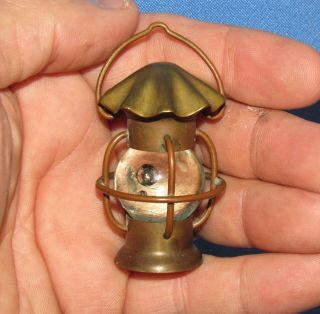 Antique Miniature Copper & Marble Lantern Made In Holland Rare