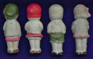 Vintage Miniature Ceramic Dolls Set of 4 Made in Occupied Japan Approx 2.  5 x 1 