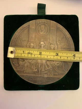 1909 Hudson - Fulton Celebration Large 4 Inches (100mm) Sterling Medal In A Case 11
