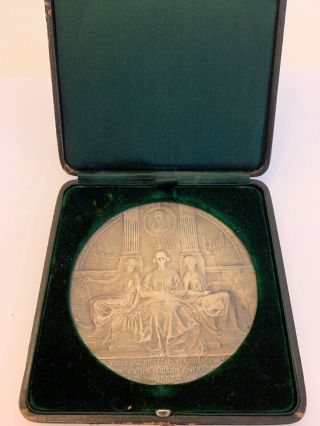 1909 Hudson - Fulton Celebration Large 4 Inches (100mm) Sterling Medal In A Case