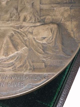 1909 Hudson - Fulton Celebration Large 4 Inches (100mm) Sterling Medal In A Case 7