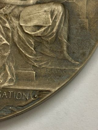 1909 Hudson - Fulton Celebration Large 4 Inches (100mm) Sterling Medal In A Case 9