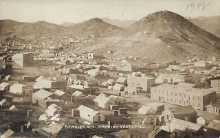 Rawhide Nv Showing Grutt - Hill Aerial View Real Photo Postcard