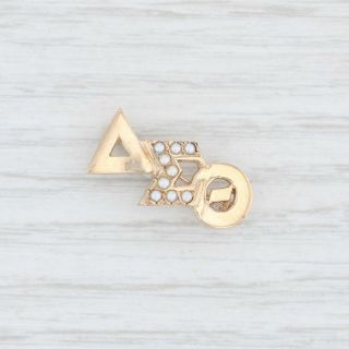Delta Sigma Theta Badge - 10k Gold Pearls Dst Sorority Greek Letter Pin